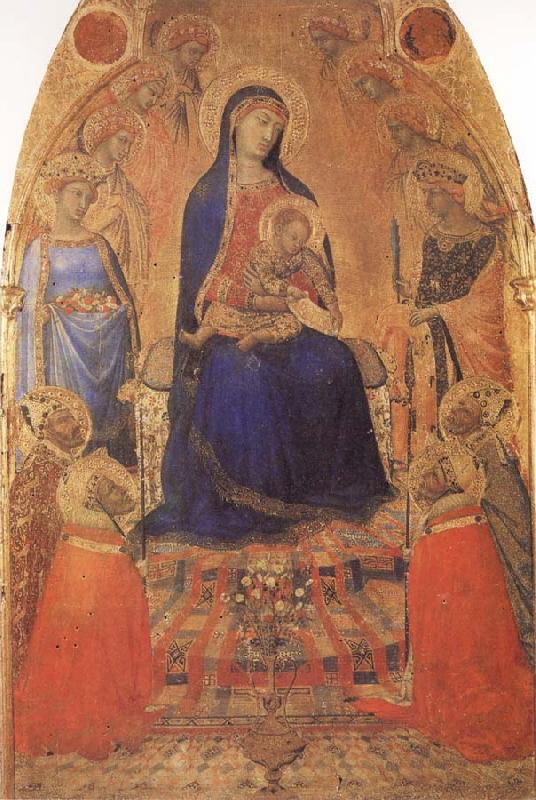Ambrogio Lorenzetti Madonna and Child Enthroned,with Angels and Saints Sweden oil painting art